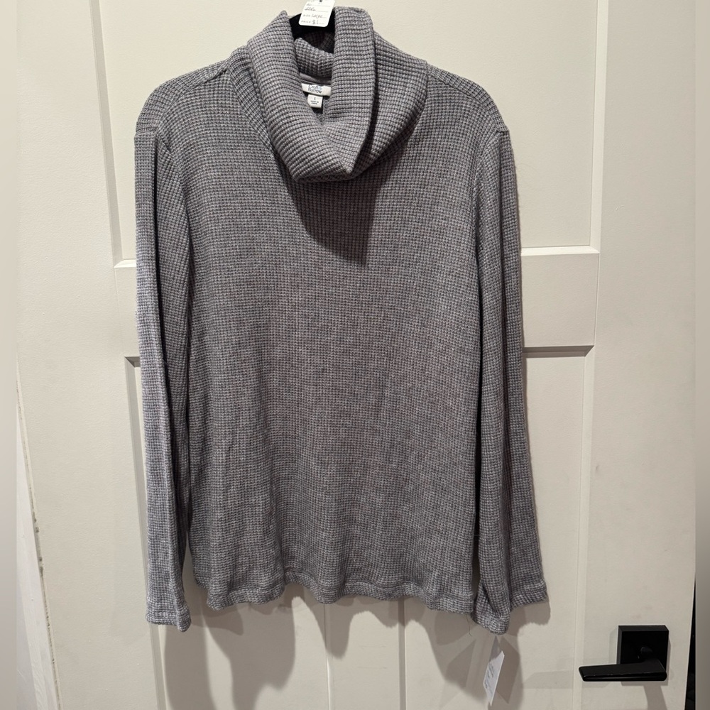 NWT Croft & Barrow The Extra-Cozy Top Gray Knit Cowlneck